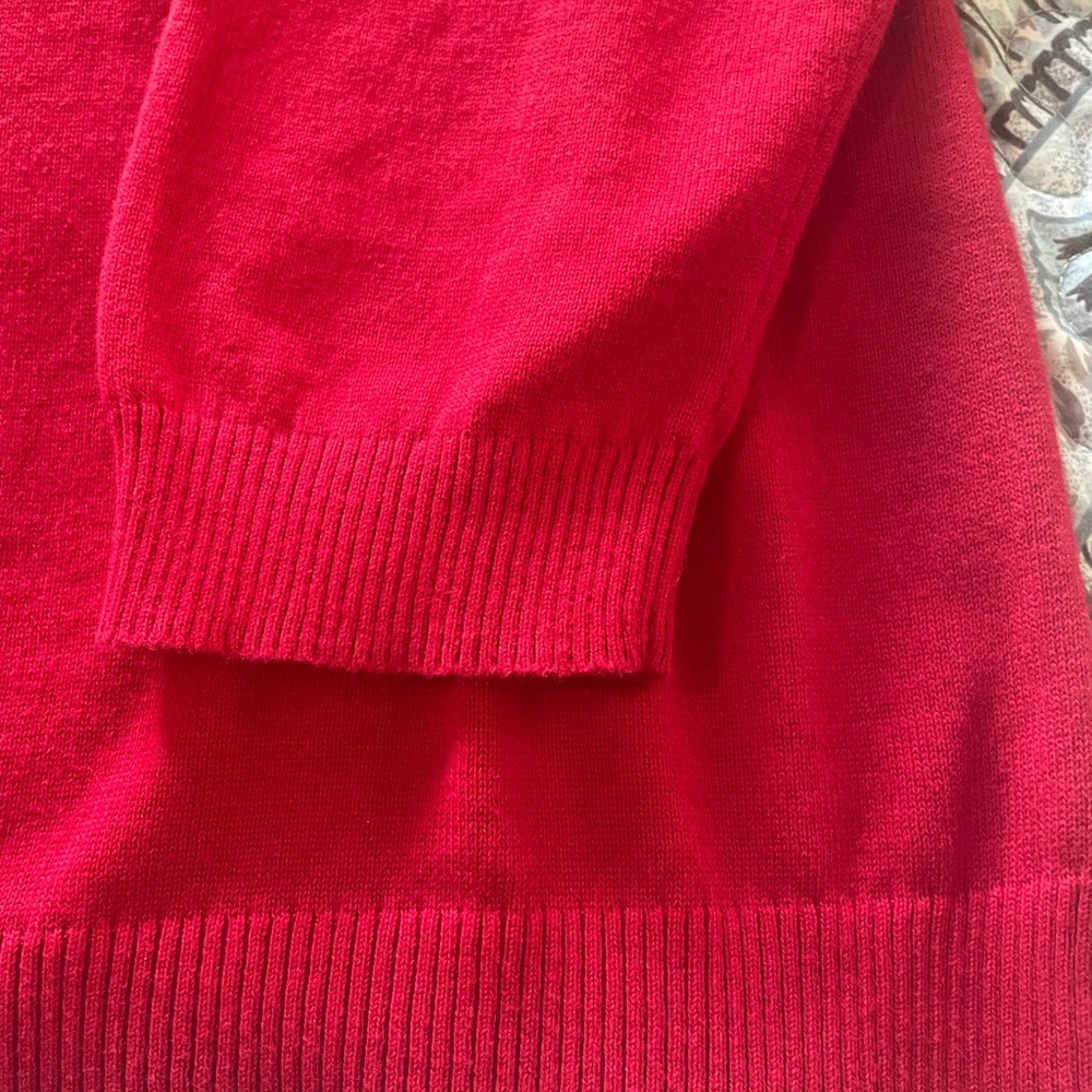 Talbots Red Crewneck Sweater with Dachshund Motif - Picture 4 of 5
